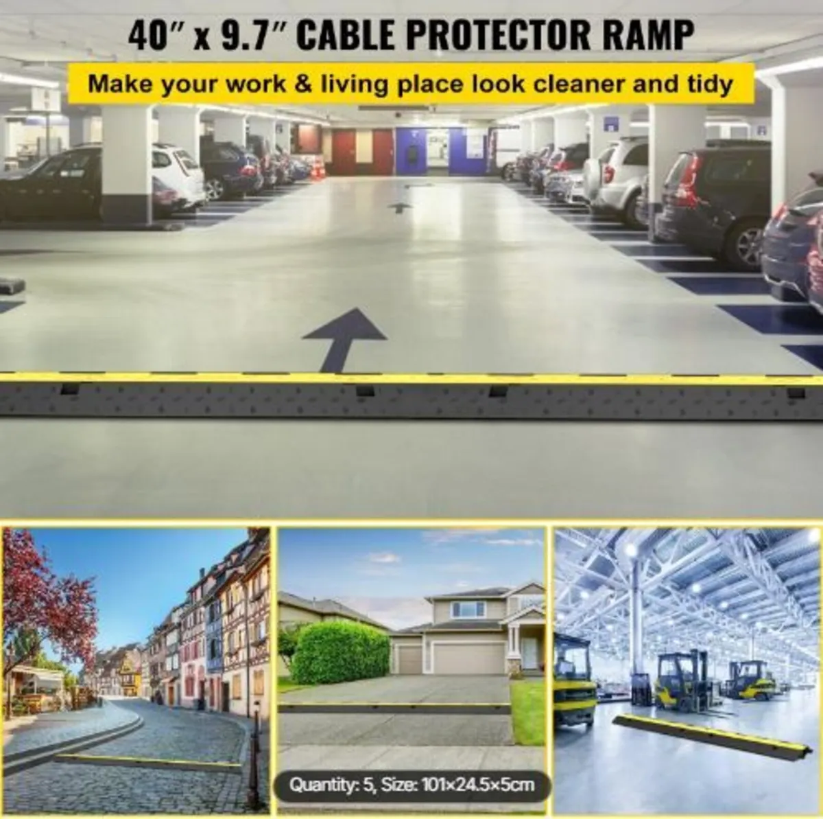 Cable Protector Ramp 101x24.5x5 cm , 5 Packs - Image 2