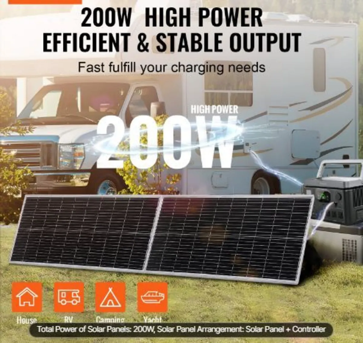 200W Monocrystalline Solar Panel Kit - Image 2