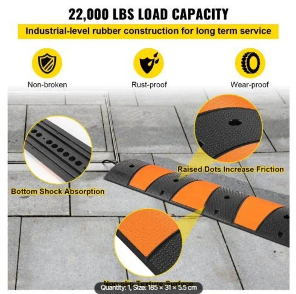 Modular Rubber Speed Bump Driveway Cable - Image 4