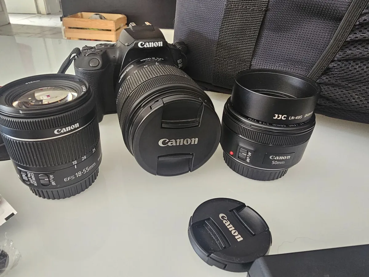 Canon EOS 250D DSLR camera, 3 lenses & accessories - Image 2