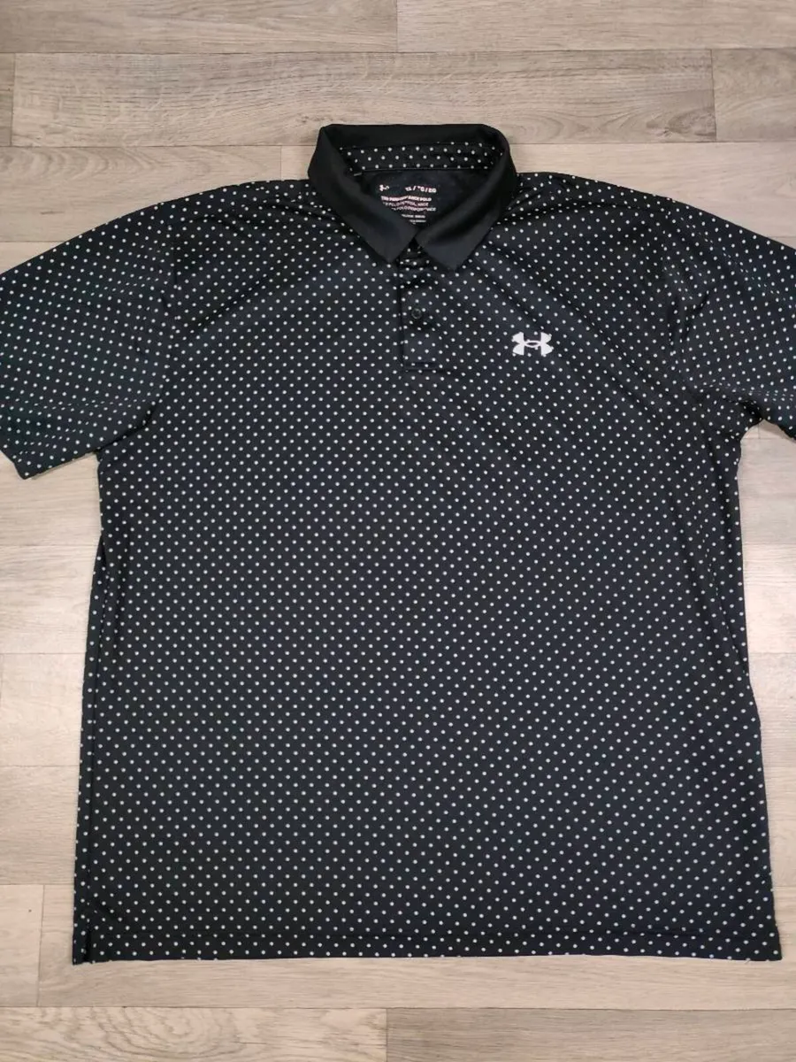 Under Armour Polka Dot Golf Polo Shirt Mens XL - Image 2