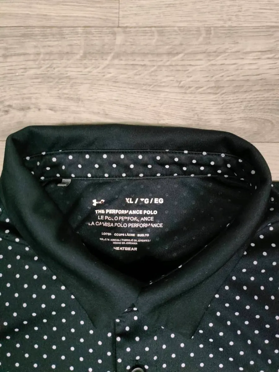 Under Armour Polka Dot Golf Polo Shirt Mens XL - Image 4