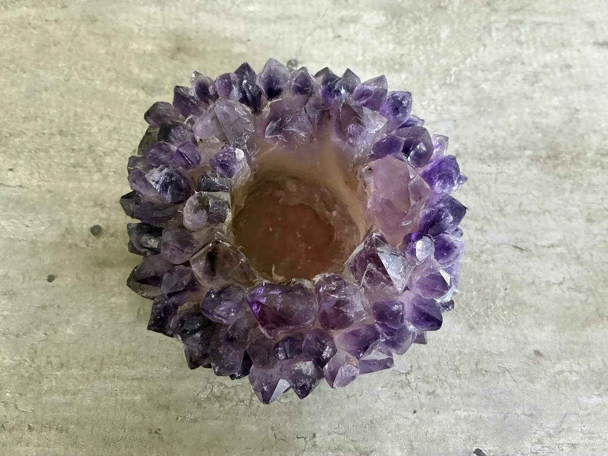 Amethyst tealight holder - Image 1