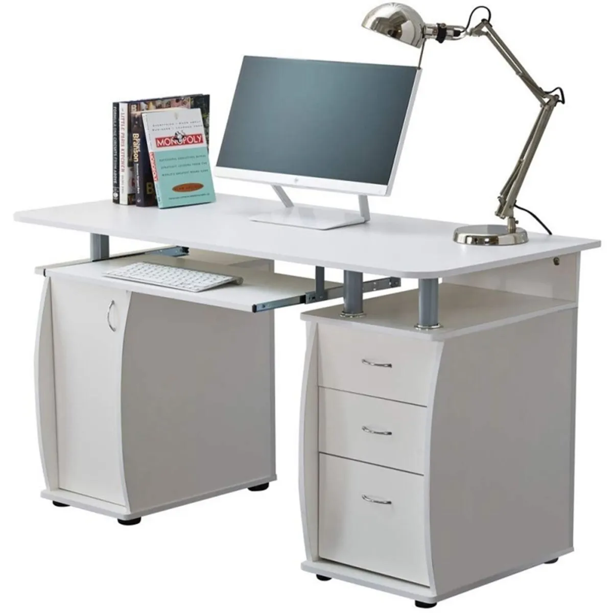 3 Drawer Computer Desk Free Delivery - Image 2
