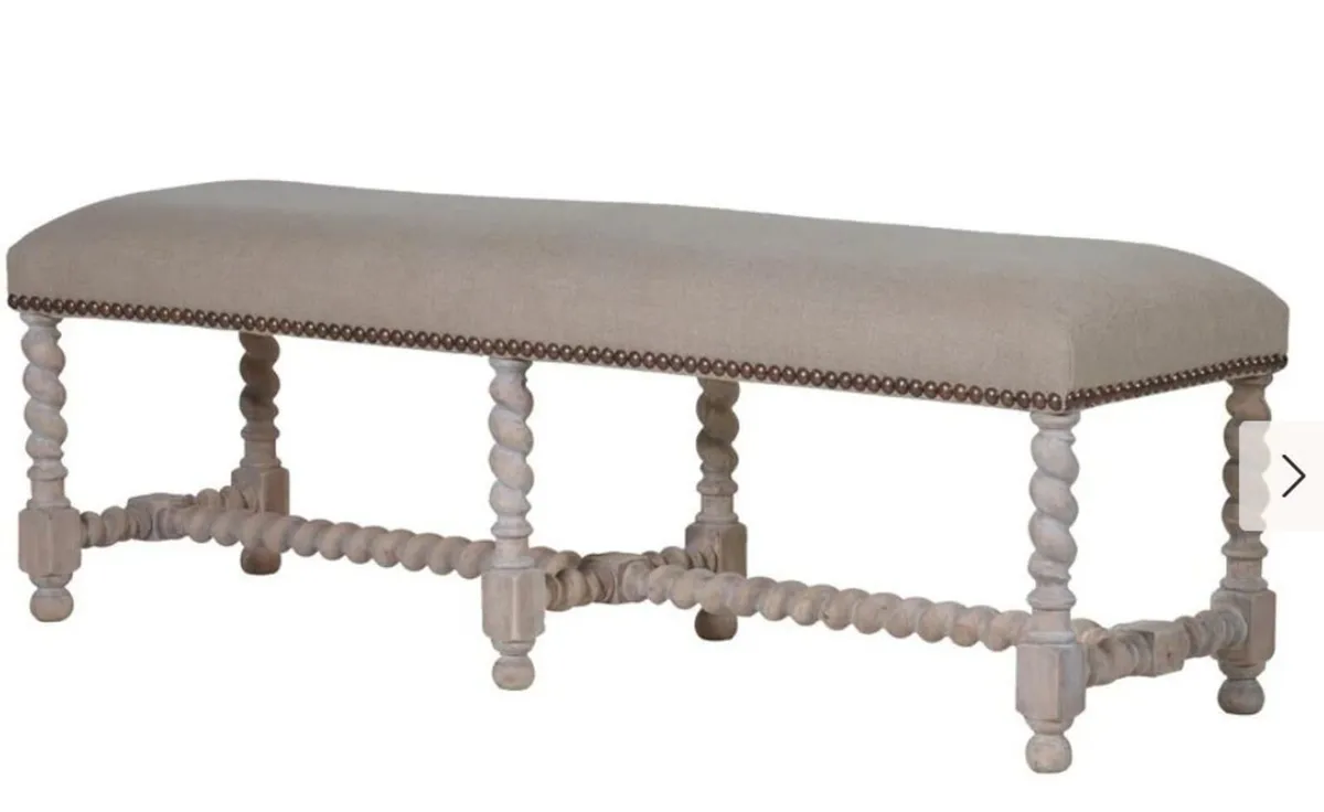END-OF-BED BENCH – Neutral Linen