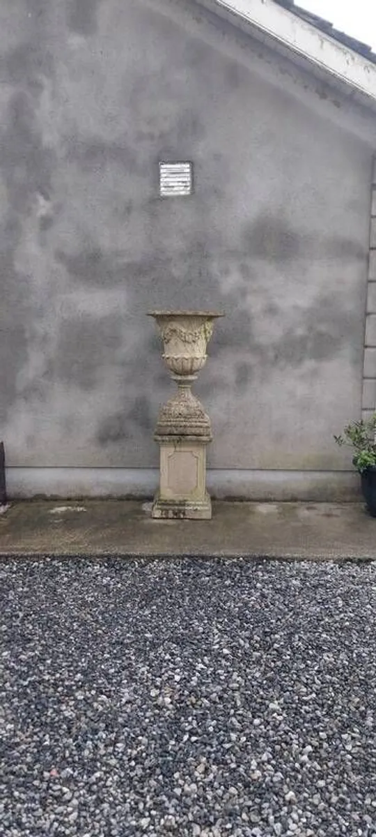 Stone Urn On Pedestal - Image 4