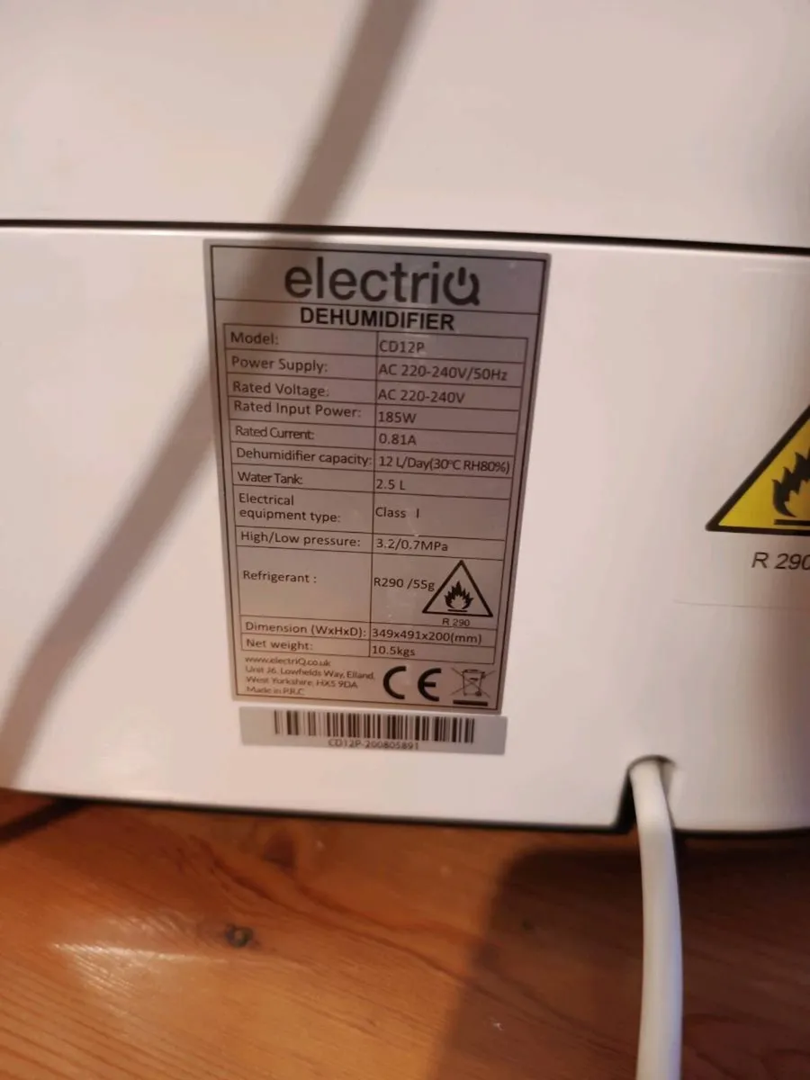 ElectriQ CD12P 12L Dehumidifier - Image 3