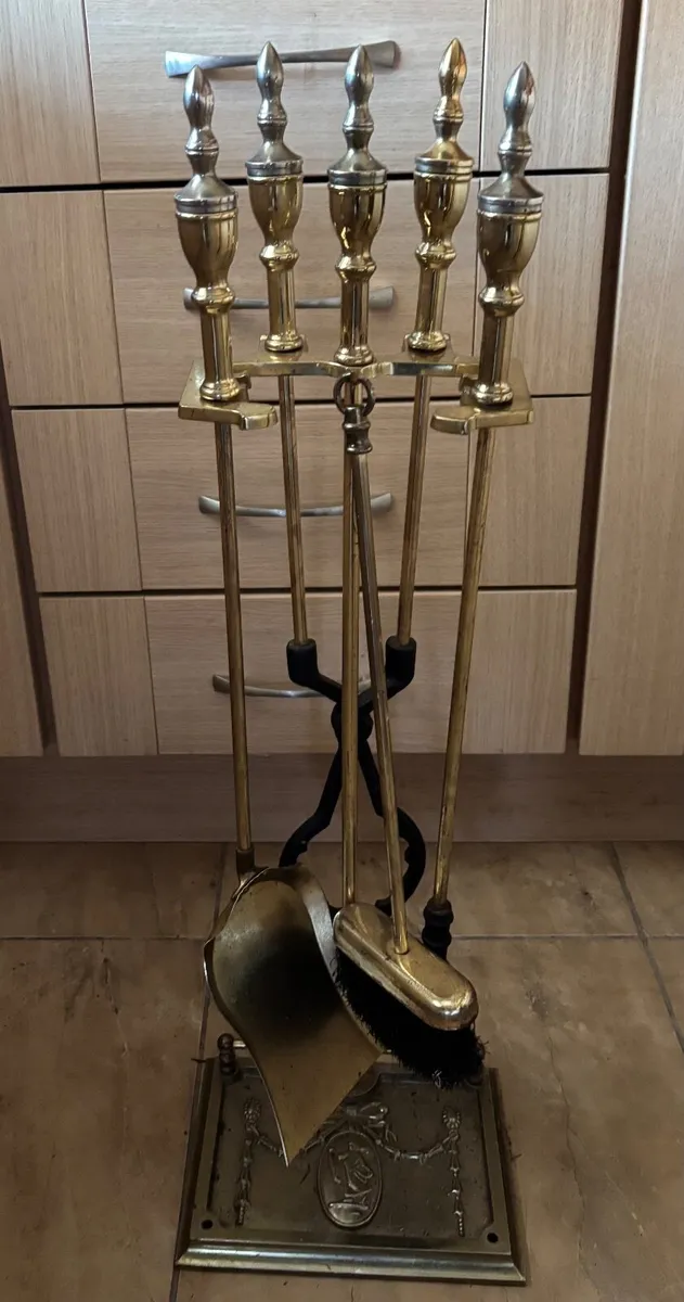 Vintage Brass Fireside Companion Set - Image 1
