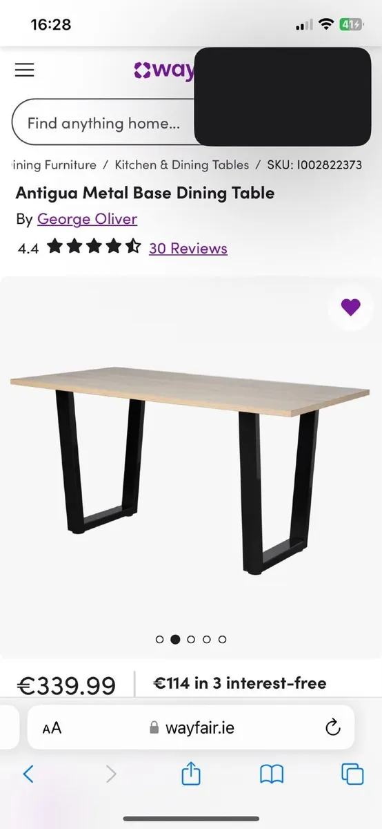 Antigua Metal Base Dining table - Image 3