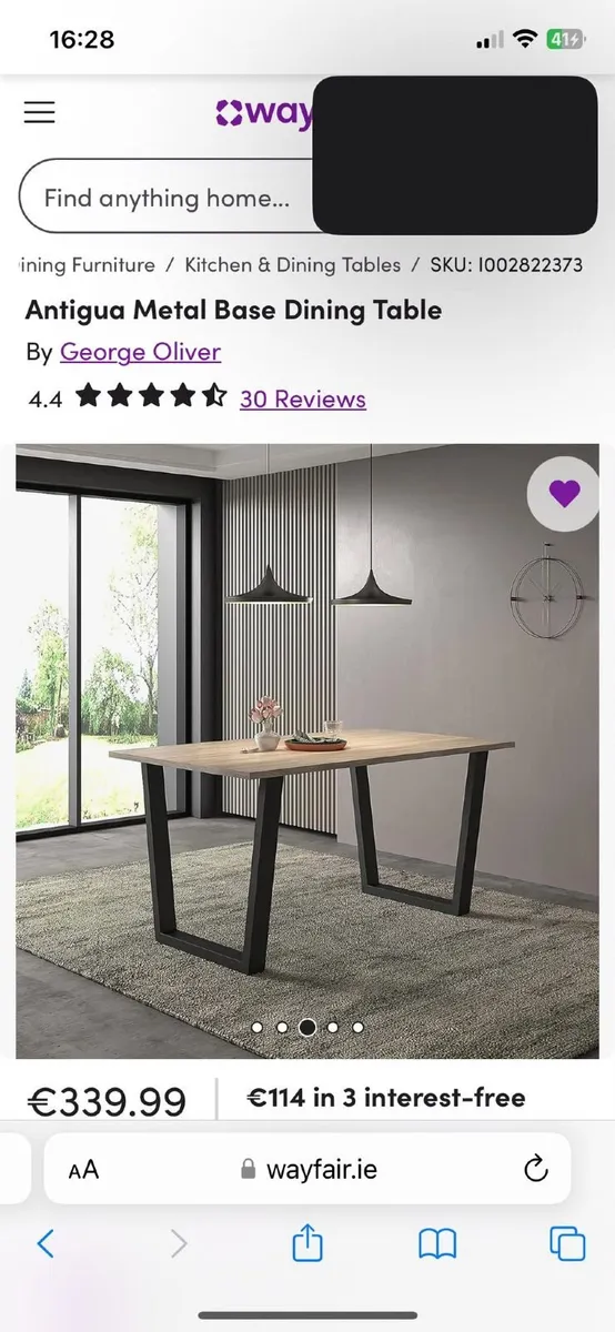 Antigua Metal Base Dining table - Image 4