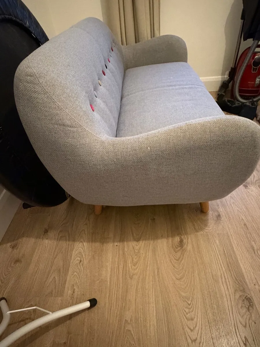 Grey Sofa with multicoloured buttons - Image 3
