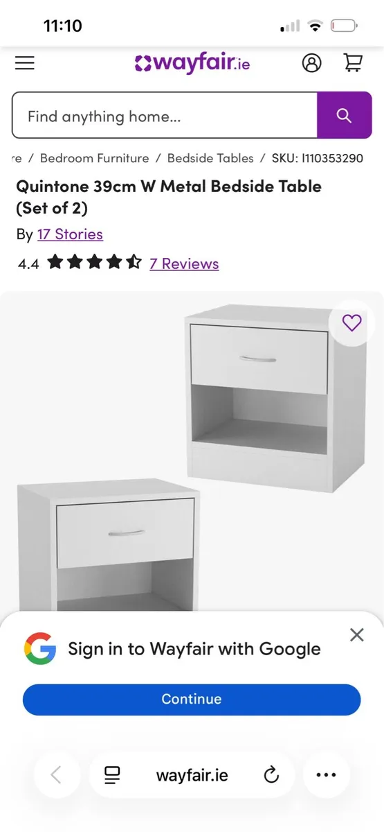 2 bedside lockers white - Image 2