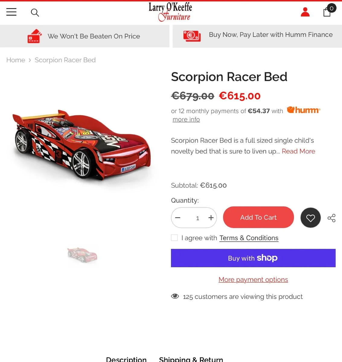 Boys car bed - Image 2