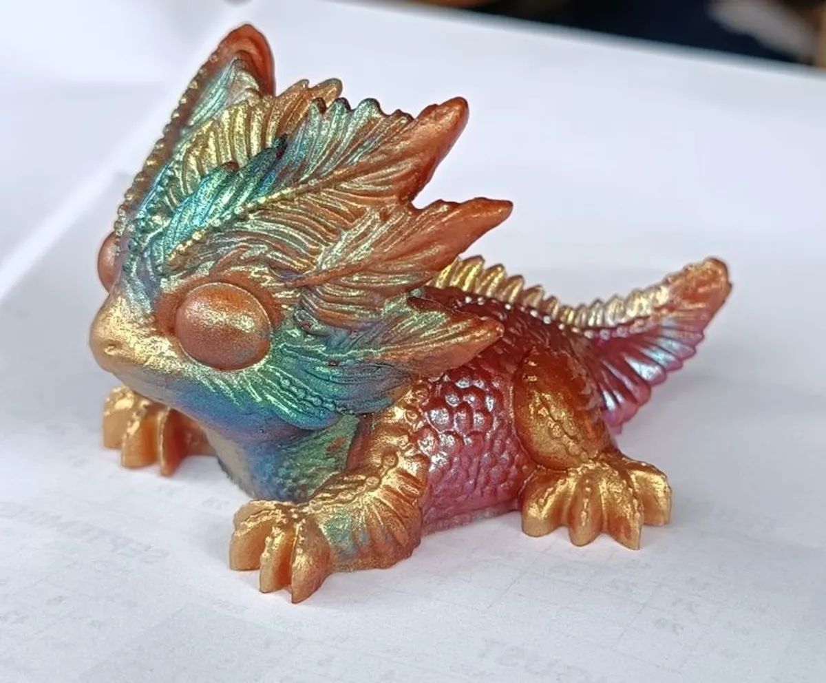 Handmade Iridescent Resin Dragon Figurine - Image 3