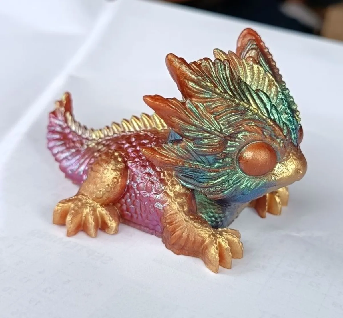Handmade Iridescent Resin Dragon Figurine - Image 4