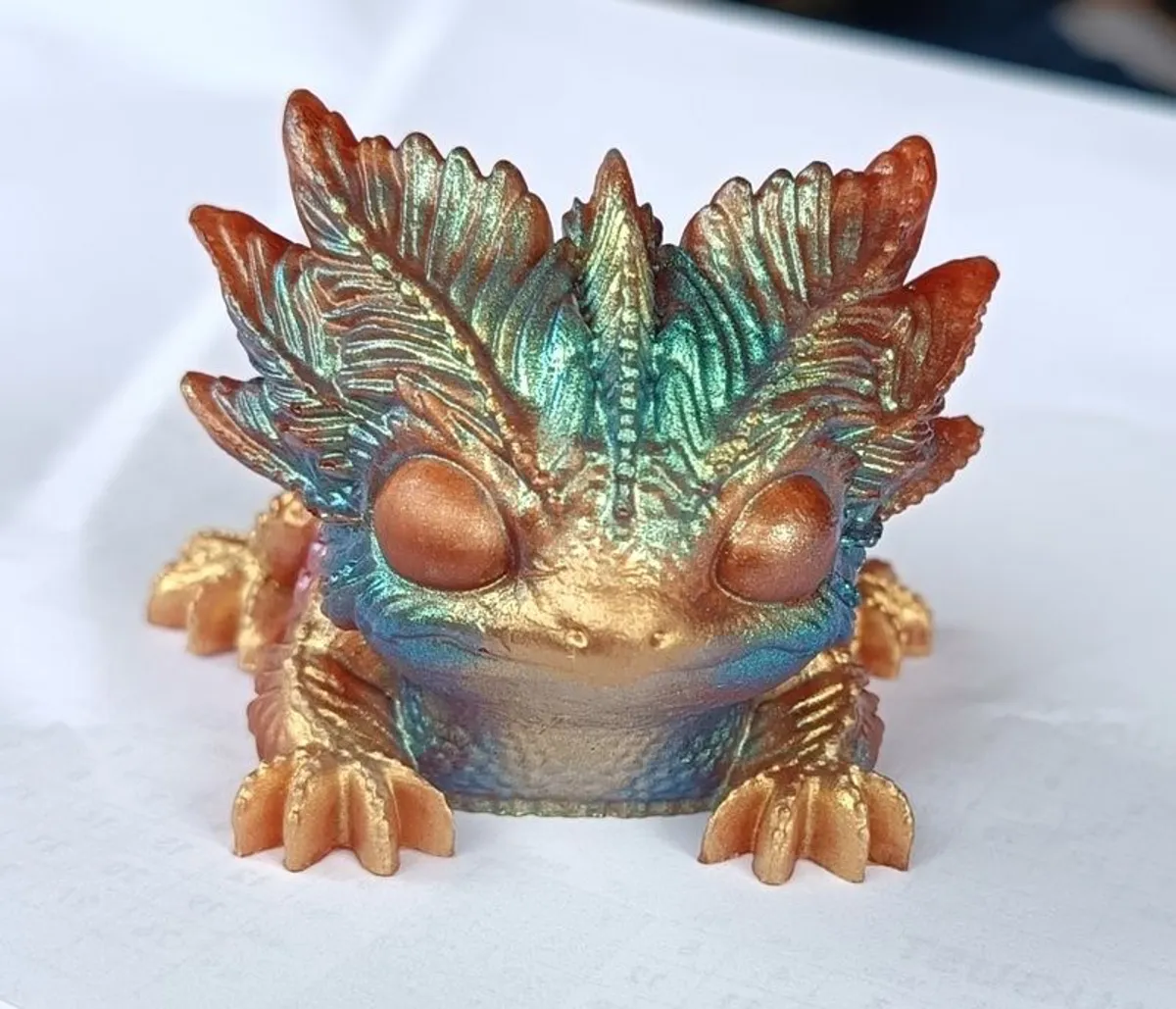 Handmade Iridescent Resin Dragon Figurine - Image 2