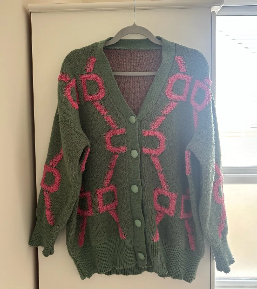 Cozy Patchwork Wool Knit Cardigan