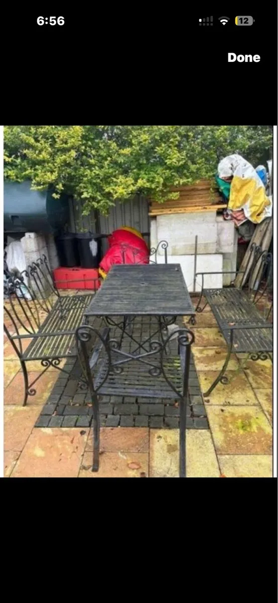 Garden Steel Table & Chairs - Image 1