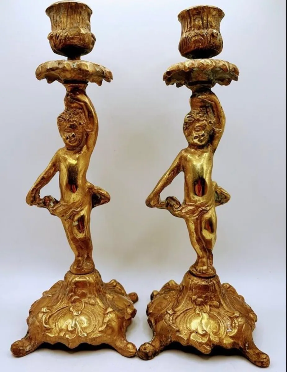 Vintage brass candle holders