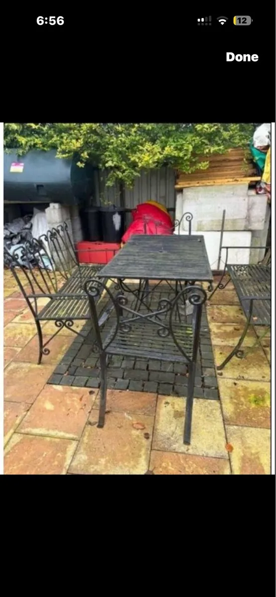 Garden Steel Table & Chairs - Image 4