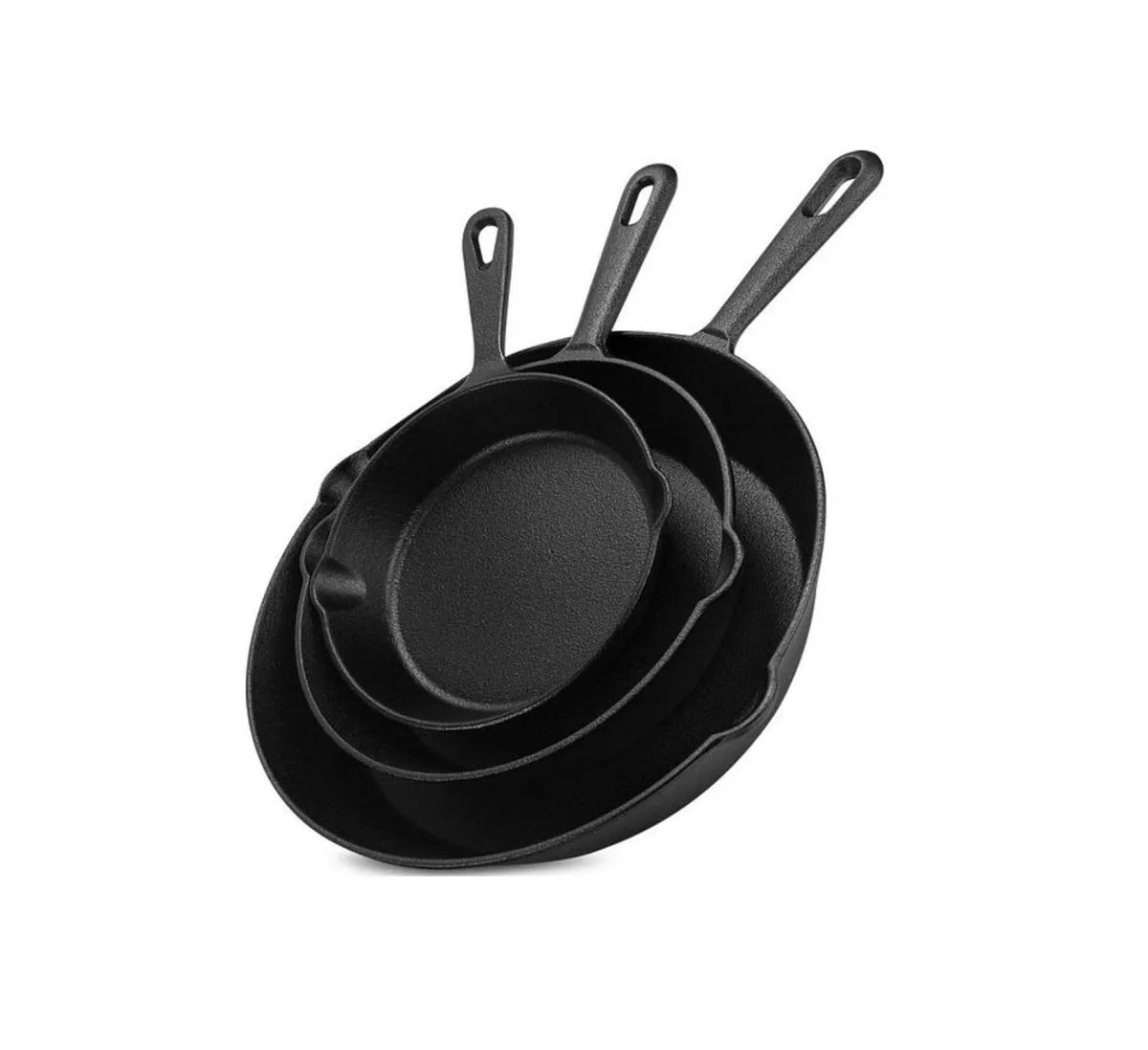 Pre-Seasoned Cast Iron Skillets (set of 3) - Image 1