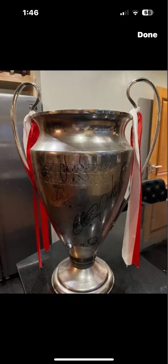 Liverpool signed champions league trophy - Image 2