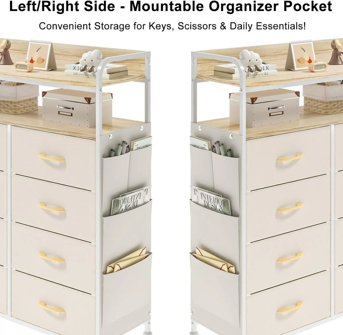 Chest of Drawer Bedroom Dresser with 8 Fabric - Image 4