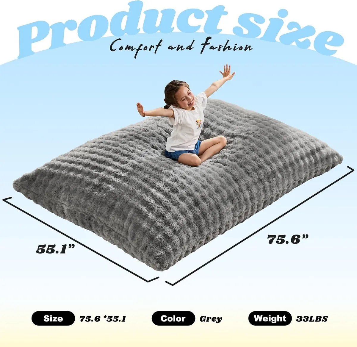Adult Bean Bag Chair 3 in 1 Convertible - Image 3