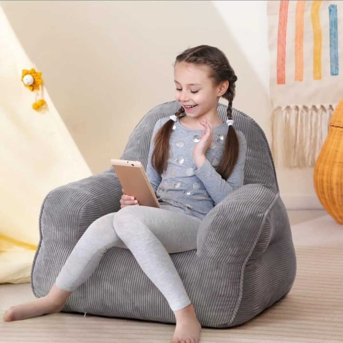 Kids Bean Bag Comfy Toddler Chair with Filling - Image 2