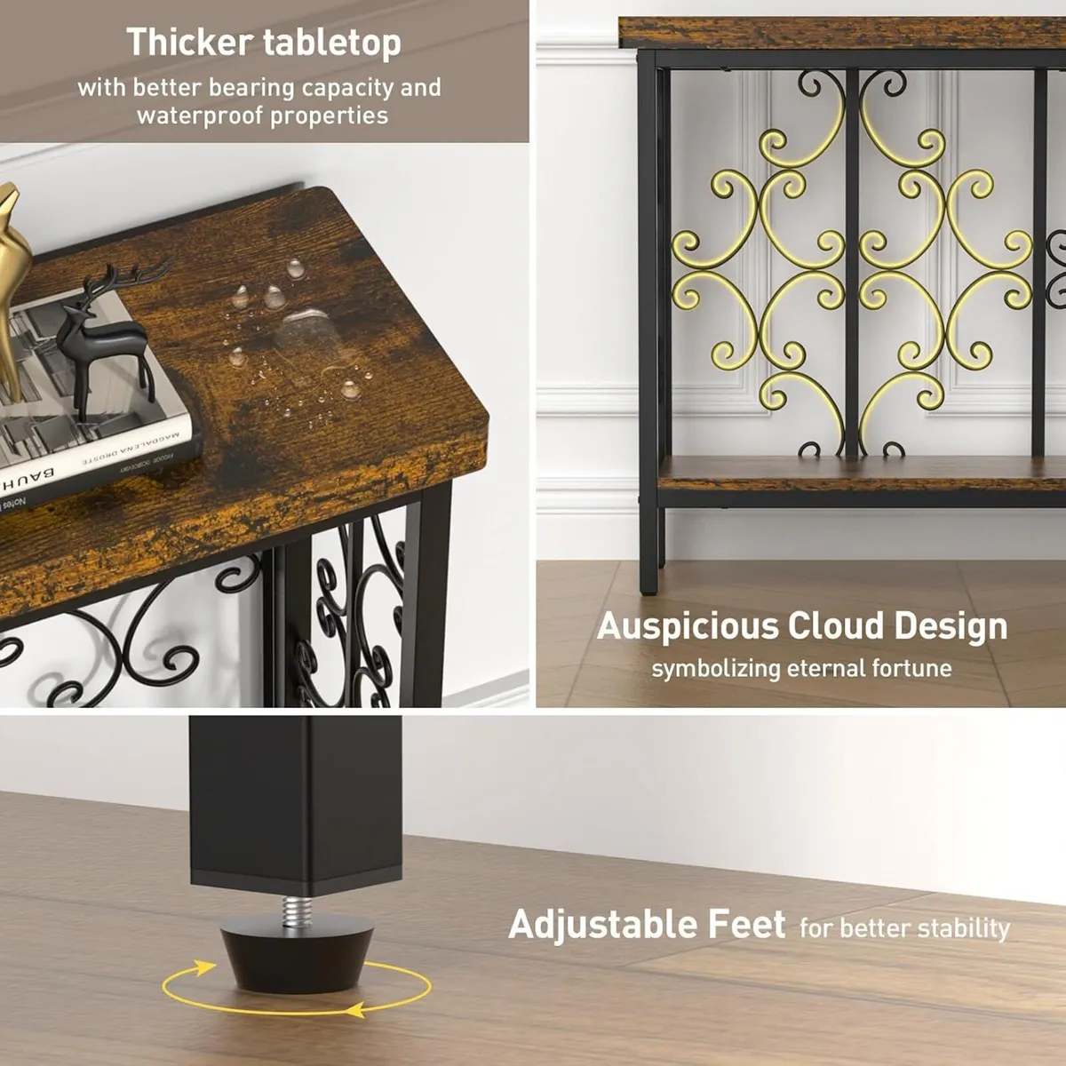 Console Table 42.5" Industrial Hallway - Image 4