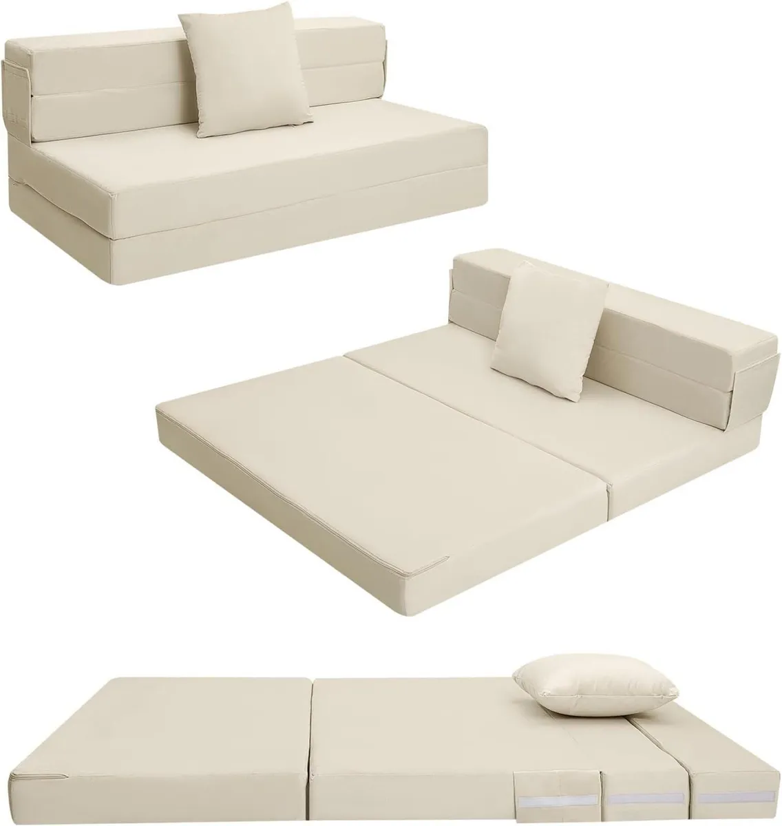 Folding Mattress Corduroy Fold Out Sofa Bed High - Image 1