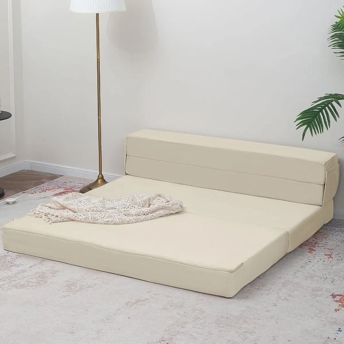 Folding Mattress Corduroy Fold Out Sofa Bed High - Image 2