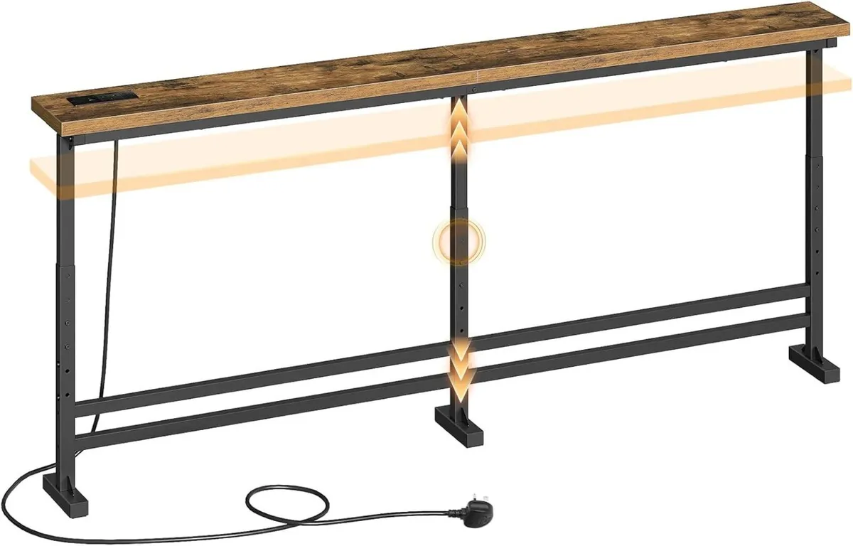 Slim Console Table Height-Adjustable Behind Sofa - Image 1