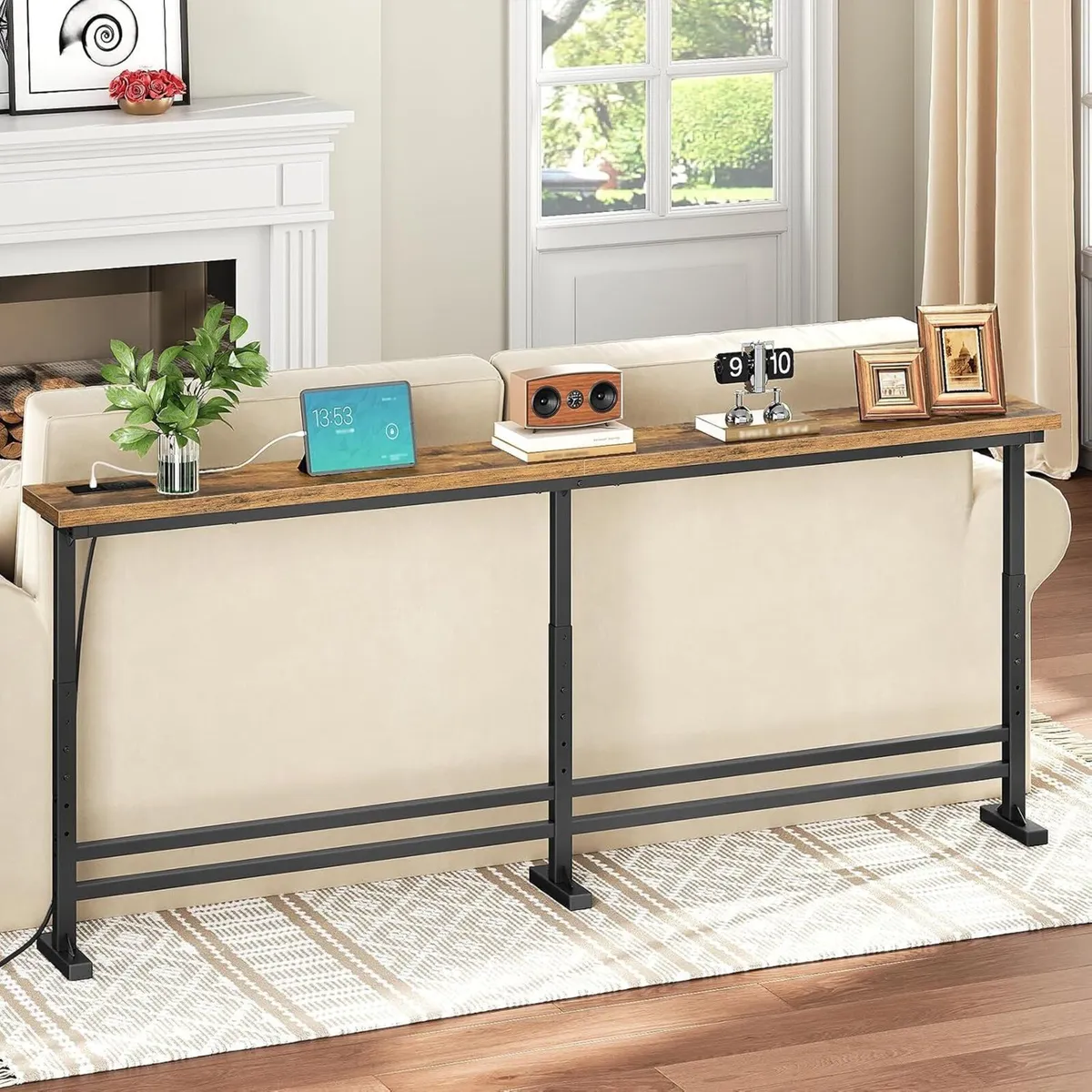 Slim Console Table Height-Adjustable Behind Sofa - Image 2