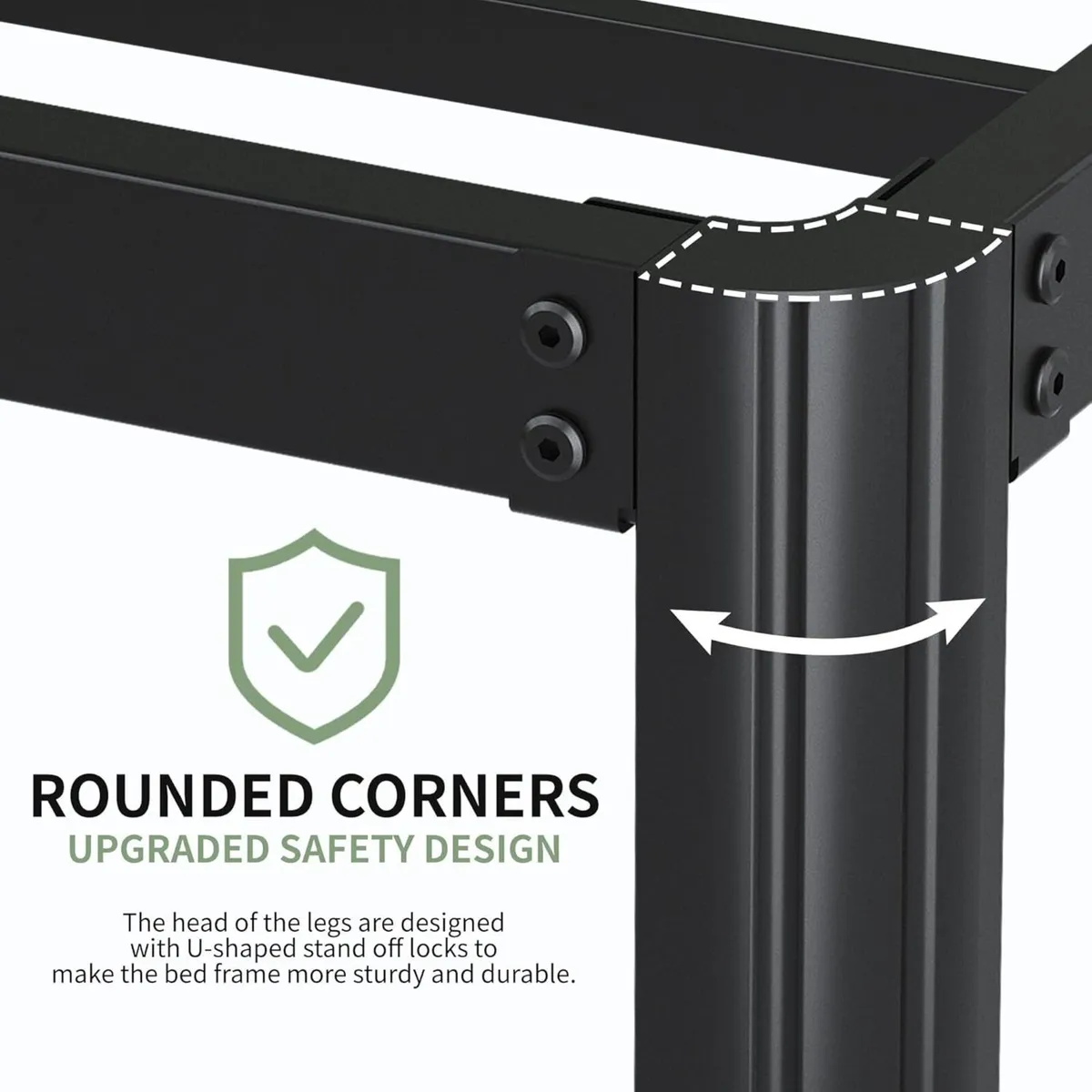 High Bed Frame with Rounded Corners - Image 4