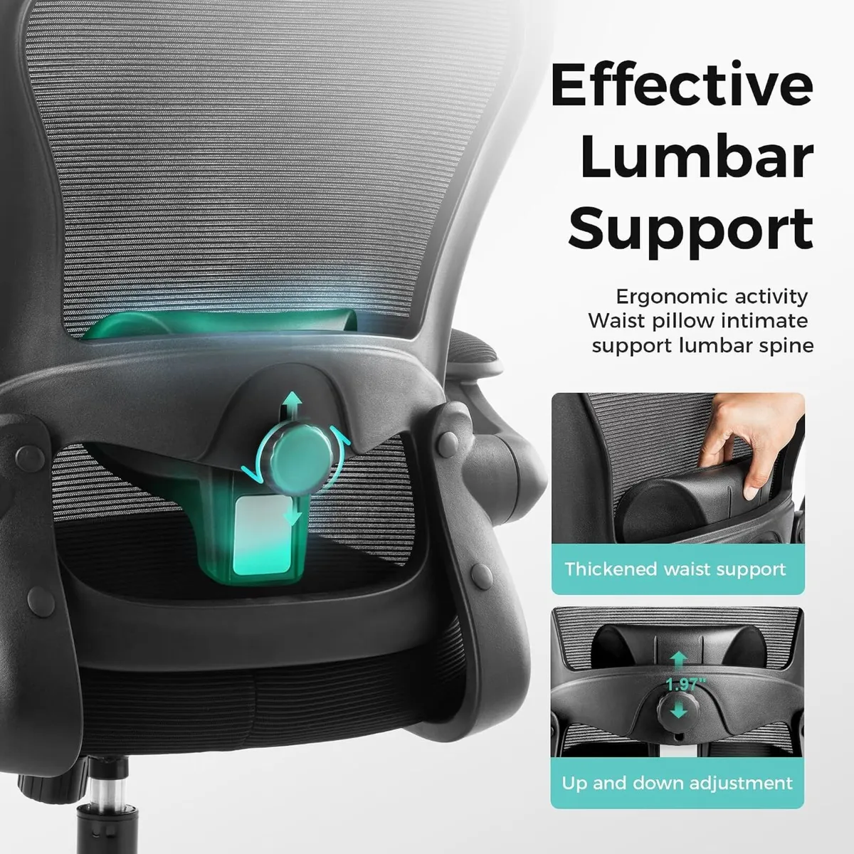 Office Chair Ergonomic Desk with Flip-Up Armrest - Image 4