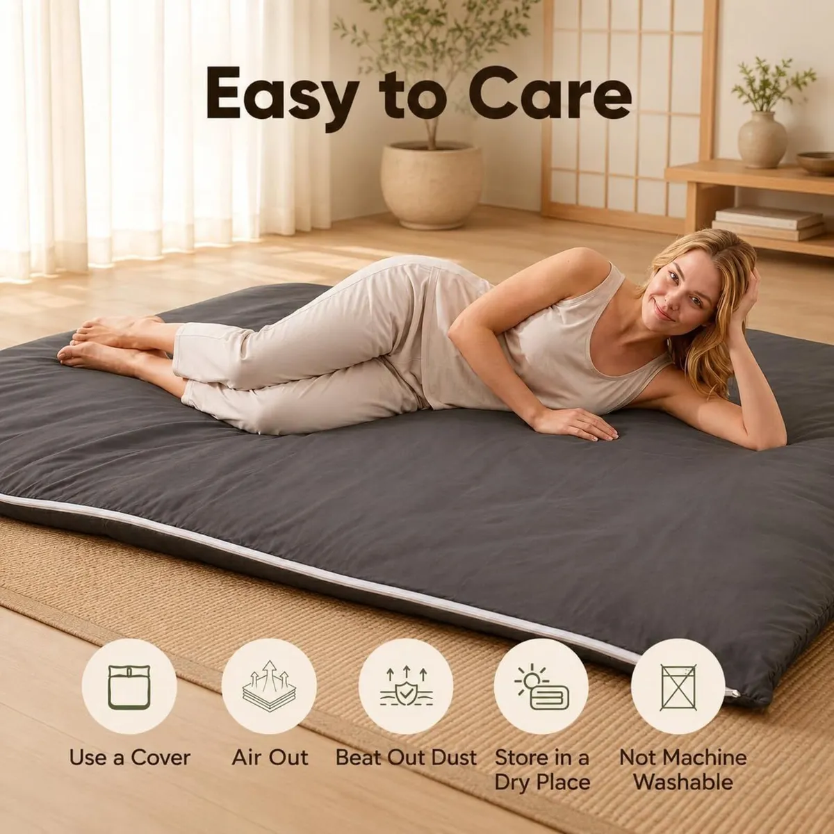 7 Layer Memory Foam Japanese Futon Mattress - Image 4