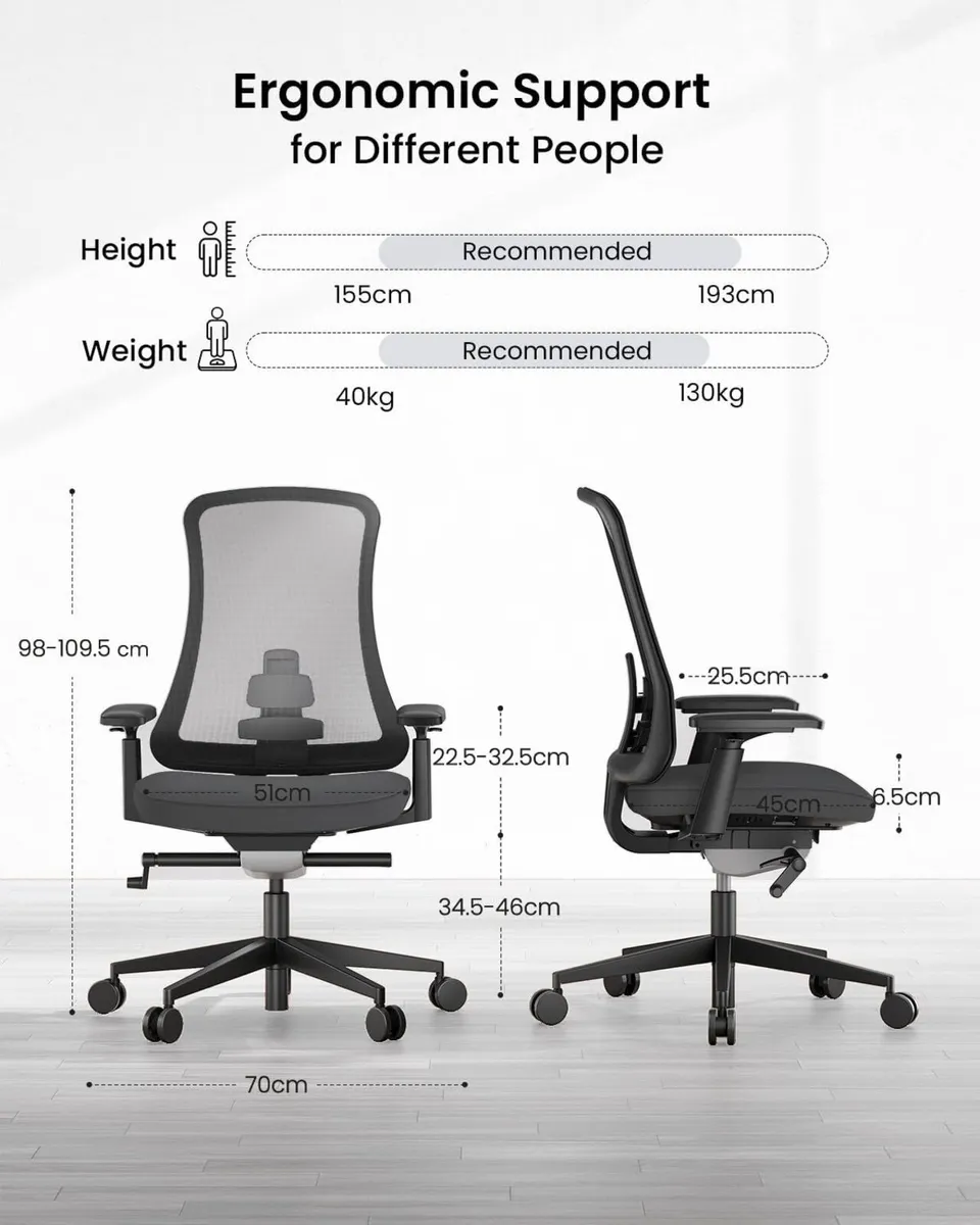 Ergonomic Office Desk Chair with Sliding Seat - Image 2