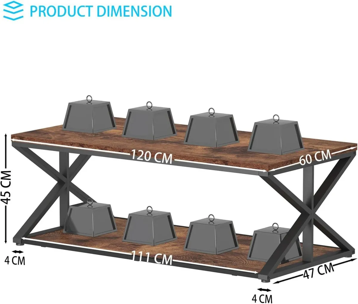 Rustic Coffee Table Farmhouse Tables for Living - Image 2
