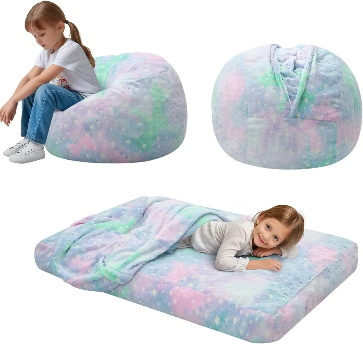 Kids Bean Bag Chair Turn Into Beanbag Bed - Image 1