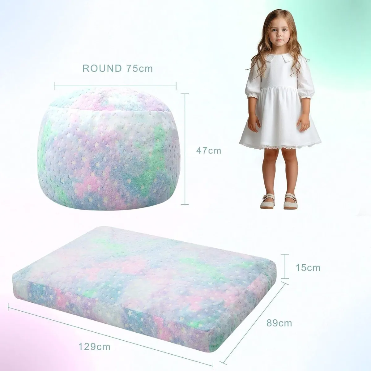 Kids Bean Bag Chair Turn Into Beanbag Bed - Image 2