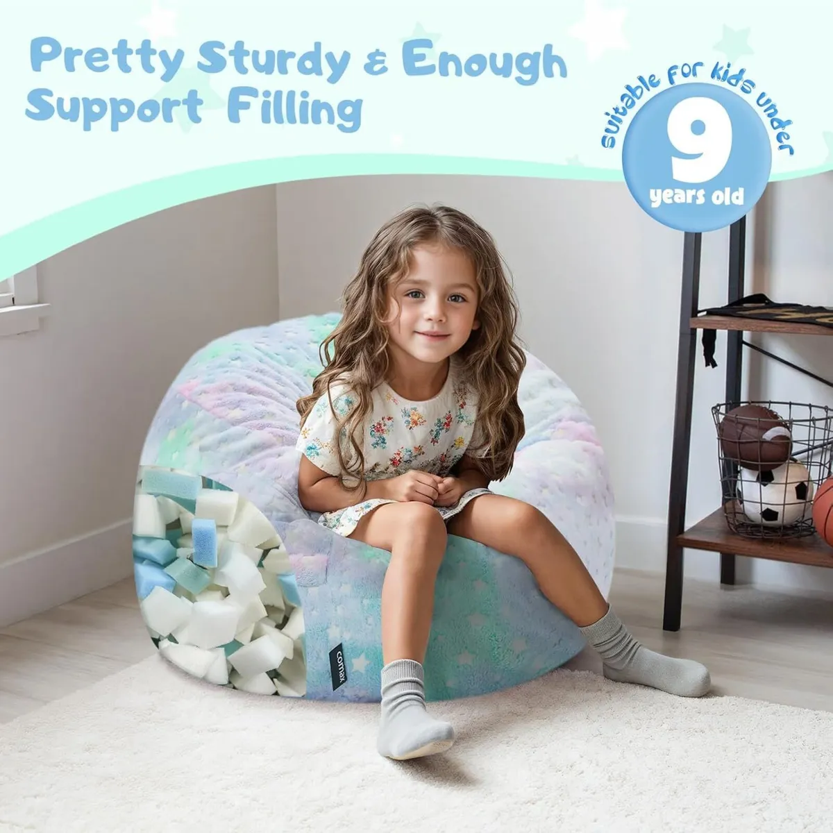 Kids Bean Bag Chair Turn Into Beanbag Bed - Image 3