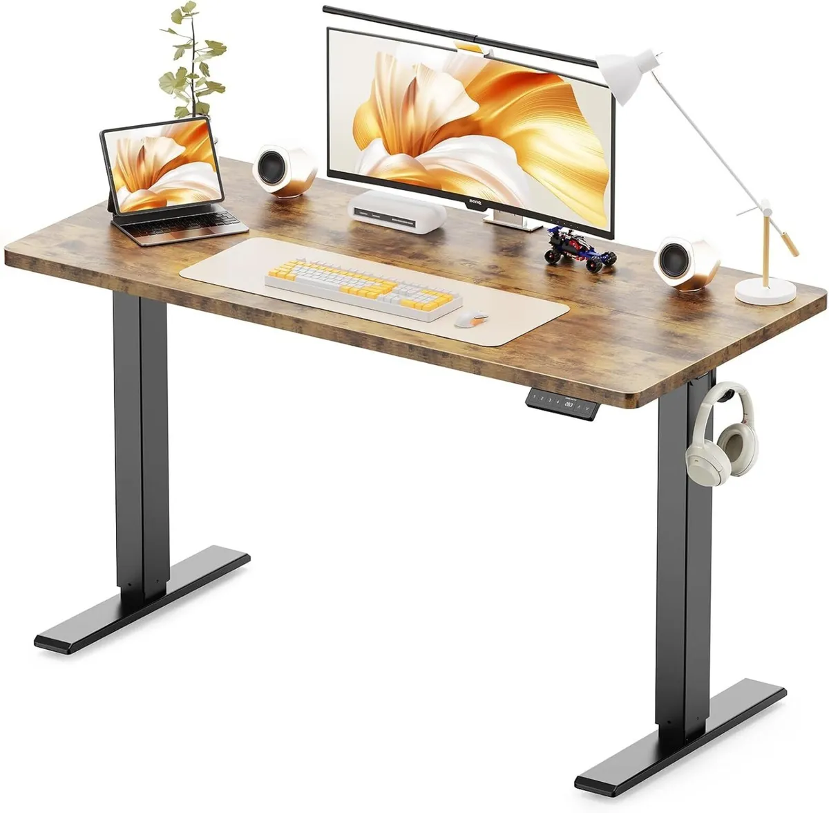 Electric Standing Desk 120 X 60CM Rustic - Image 1