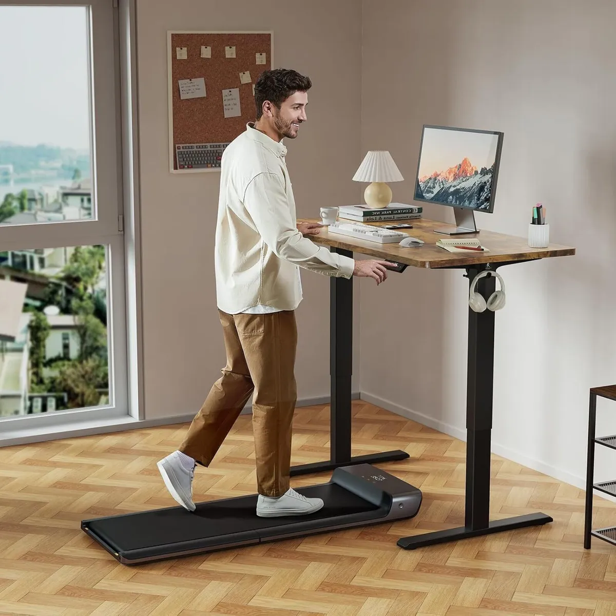 Electric Standing Desk 120 X 60CM Rustic - Image 2