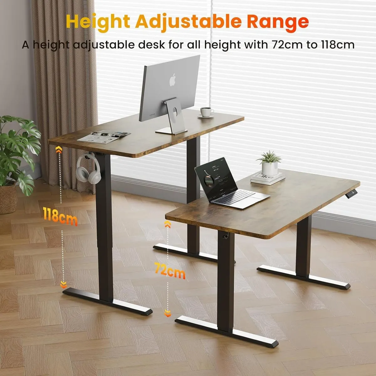 Electric Standing Desk 120 X 60CM Rustic - Image 4