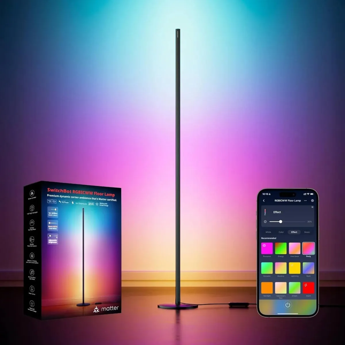 Matter Rgbicww Floor Lamp Warm Cool LED Corner - Image 1