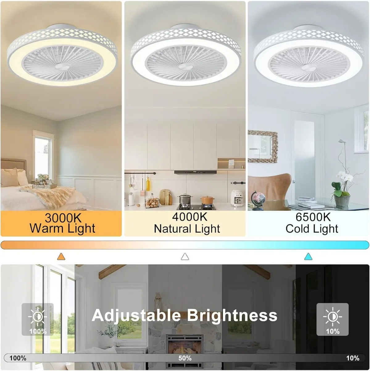 Ceiling Fans with Lights and Remote 48CM 6 - Image 2
