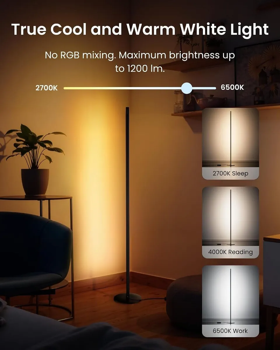 Matter Rgbicww Floor Lamp Warm Cool LED Corner - Image 4