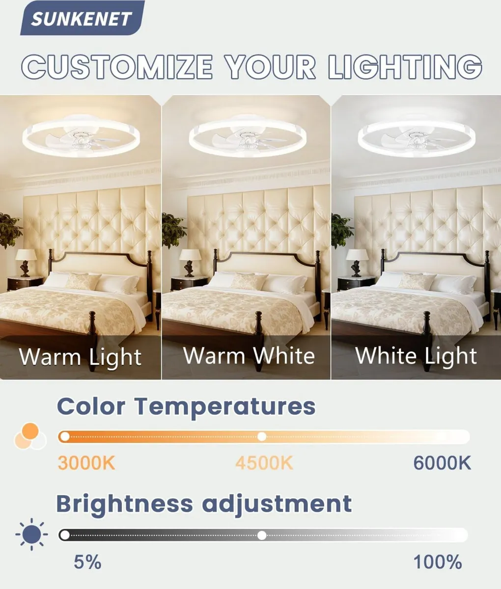 Ceiling Fan with Light Remote 6 Speeds - Image 4