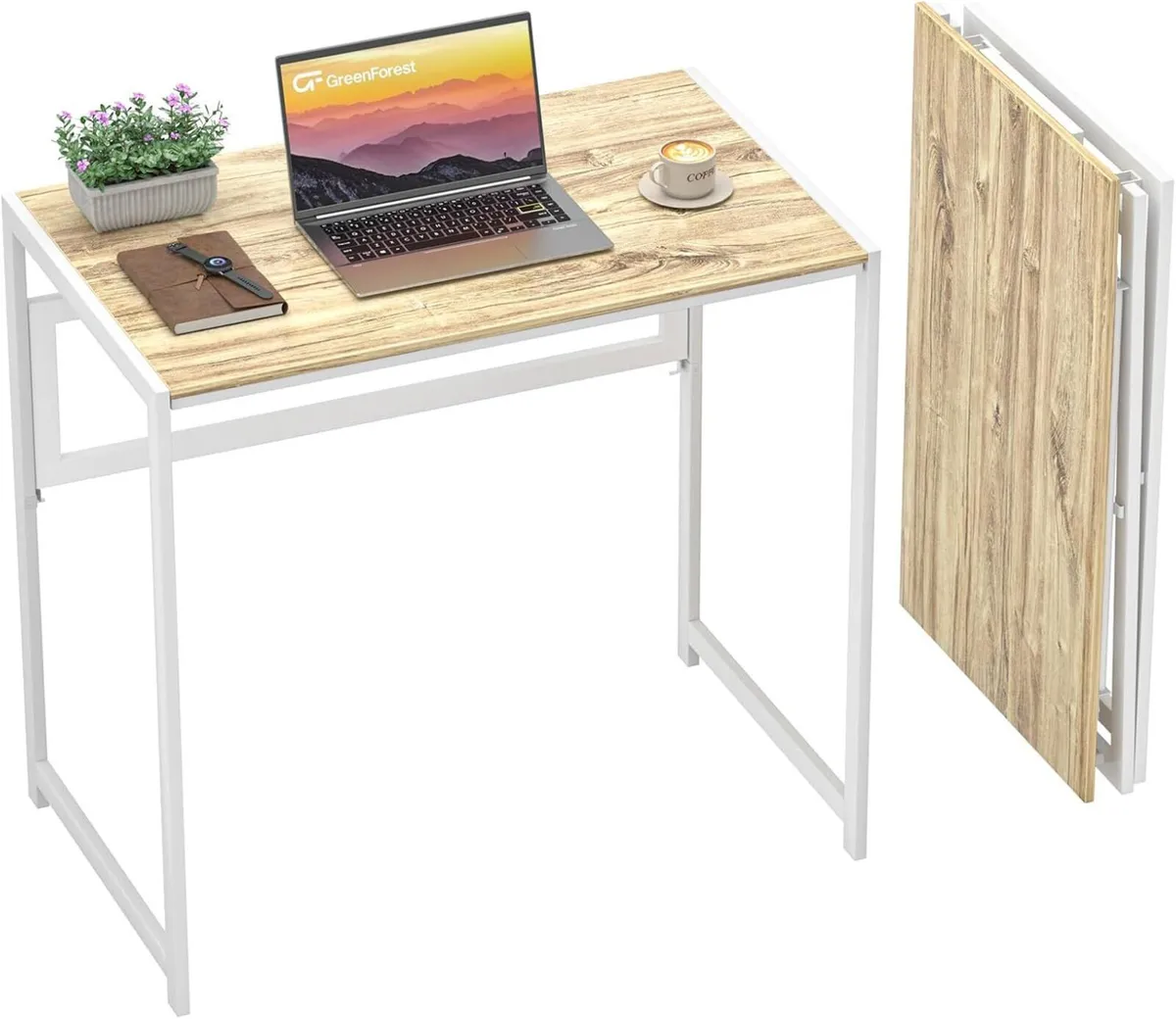 Folding Desk 80CM No Assembly Required for Small - Image 1